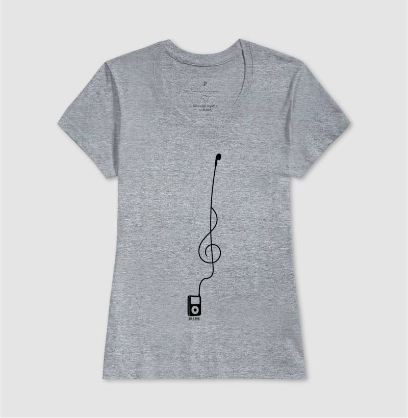 Minimalista Clave de Sol - Camiseta e Baby Look Confort Masculina e Feminina