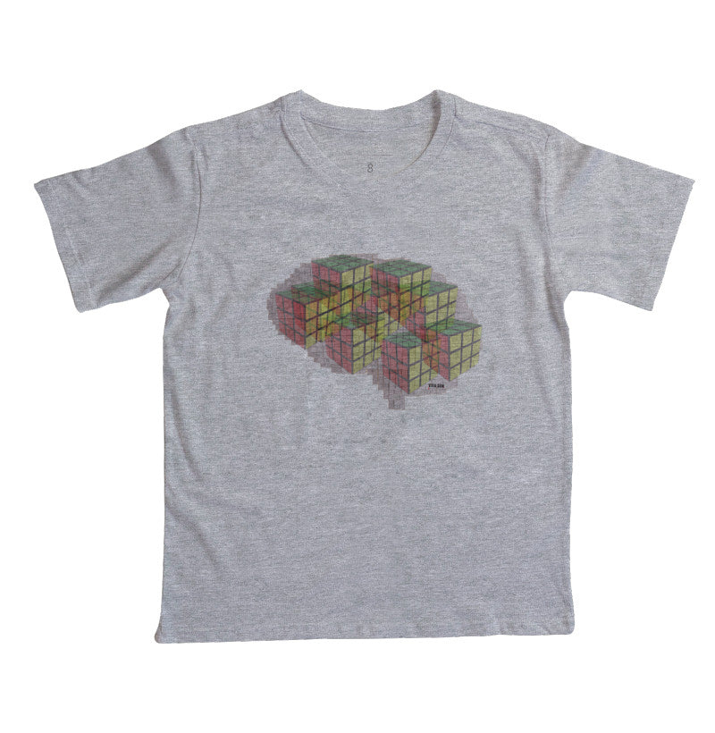 O Cérebro  com cubos mágicos - Camiseta infantil
