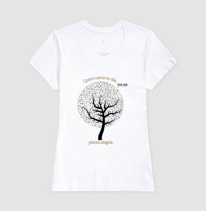 Árvore da Alegria Quem Canta no Dia, Planta Alegria musical - Camiseta Confort Feminina / Masculina (100% Algodão) 497146