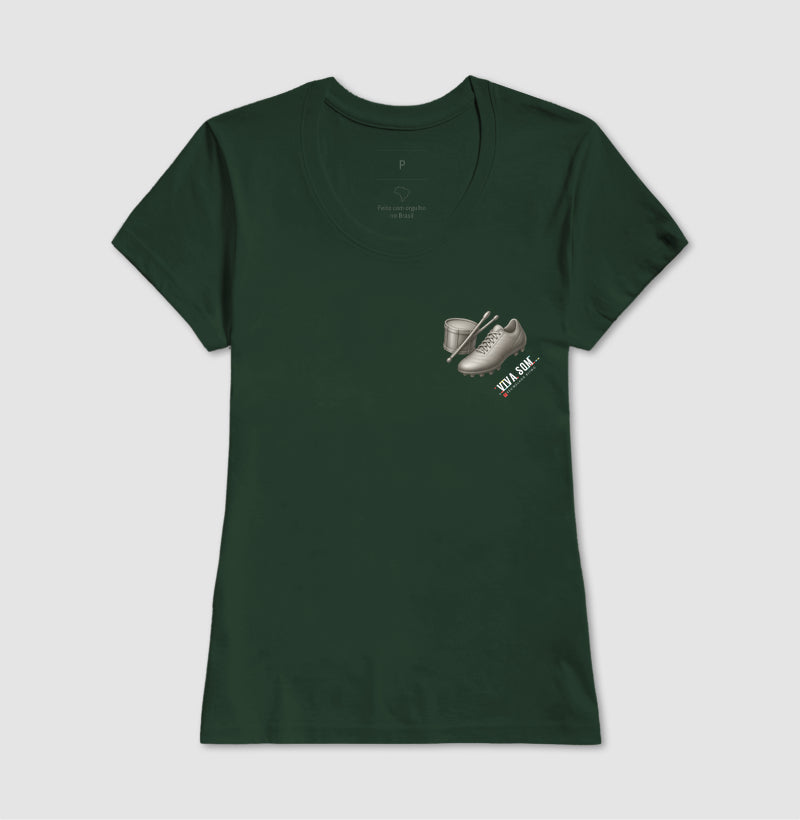 Futebol - Chuteira e tambor minimalista - Camiseta Masculina(clássica) Feminina (baby look)