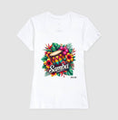 Samba com Flores - Camiseta Confort Feminina e Masculina 497146