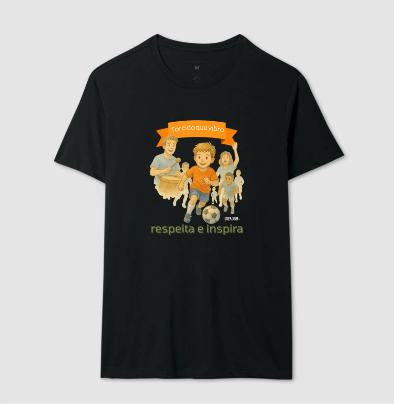 Futebol - Torcida que vibra (central grande) - Camiseta Masculina(clássica) e Feminina (baby look)