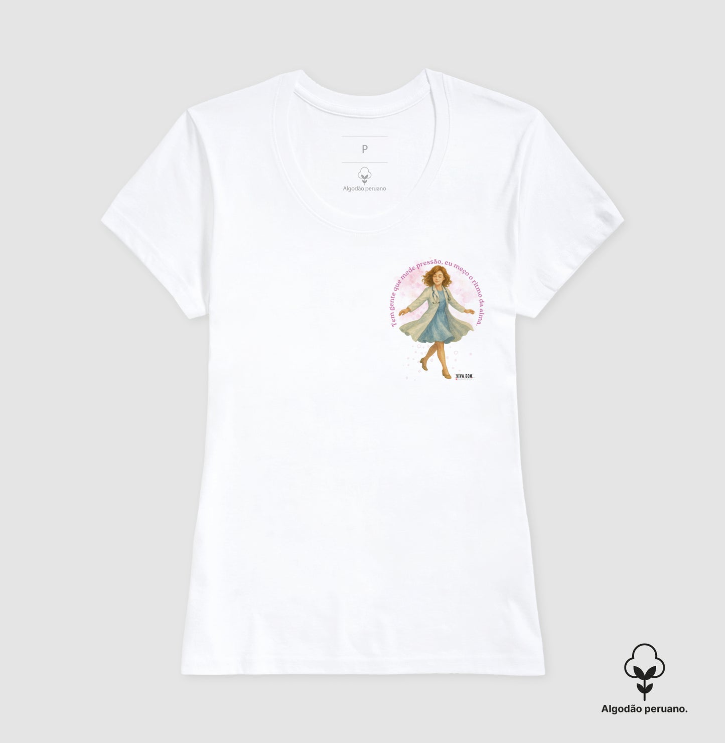 Médico mede a alma - Lateral Camiseta e Baby Look Algodão Peruano 497146