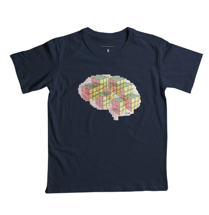 O Cérebro  com cubos mágicos - Camiseta infantil