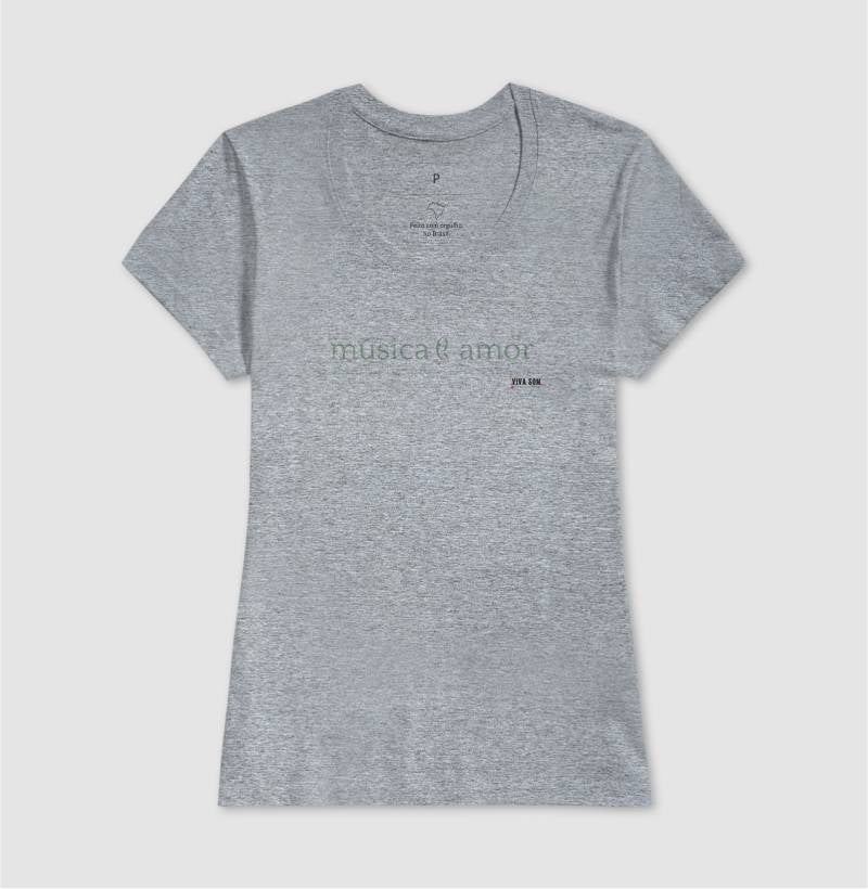 Música e Amor - Camiseta Confort Masculina e Feminina