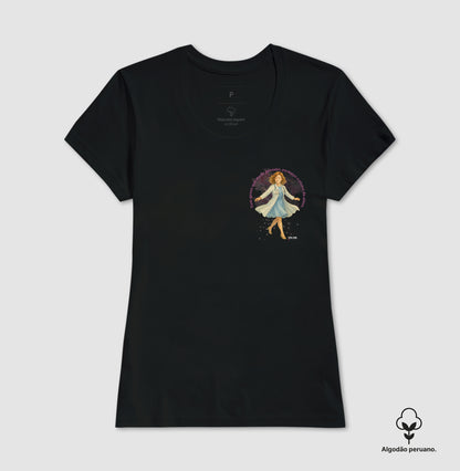 Médico mede a alma - Lateral Camiseta e Baby Look Algodão Peruano