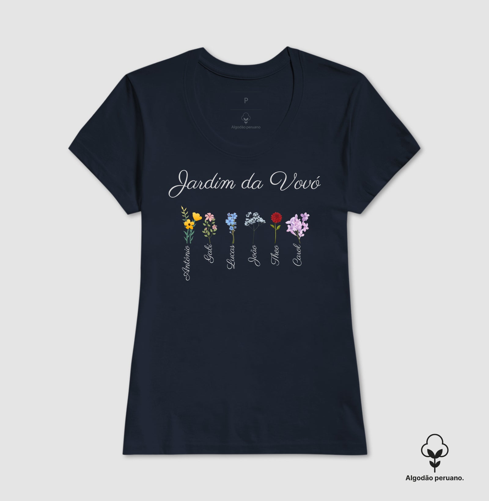 Vovó: o jardim (personalizada) - Camiseta e Baby Look (algodão peruano) 497146