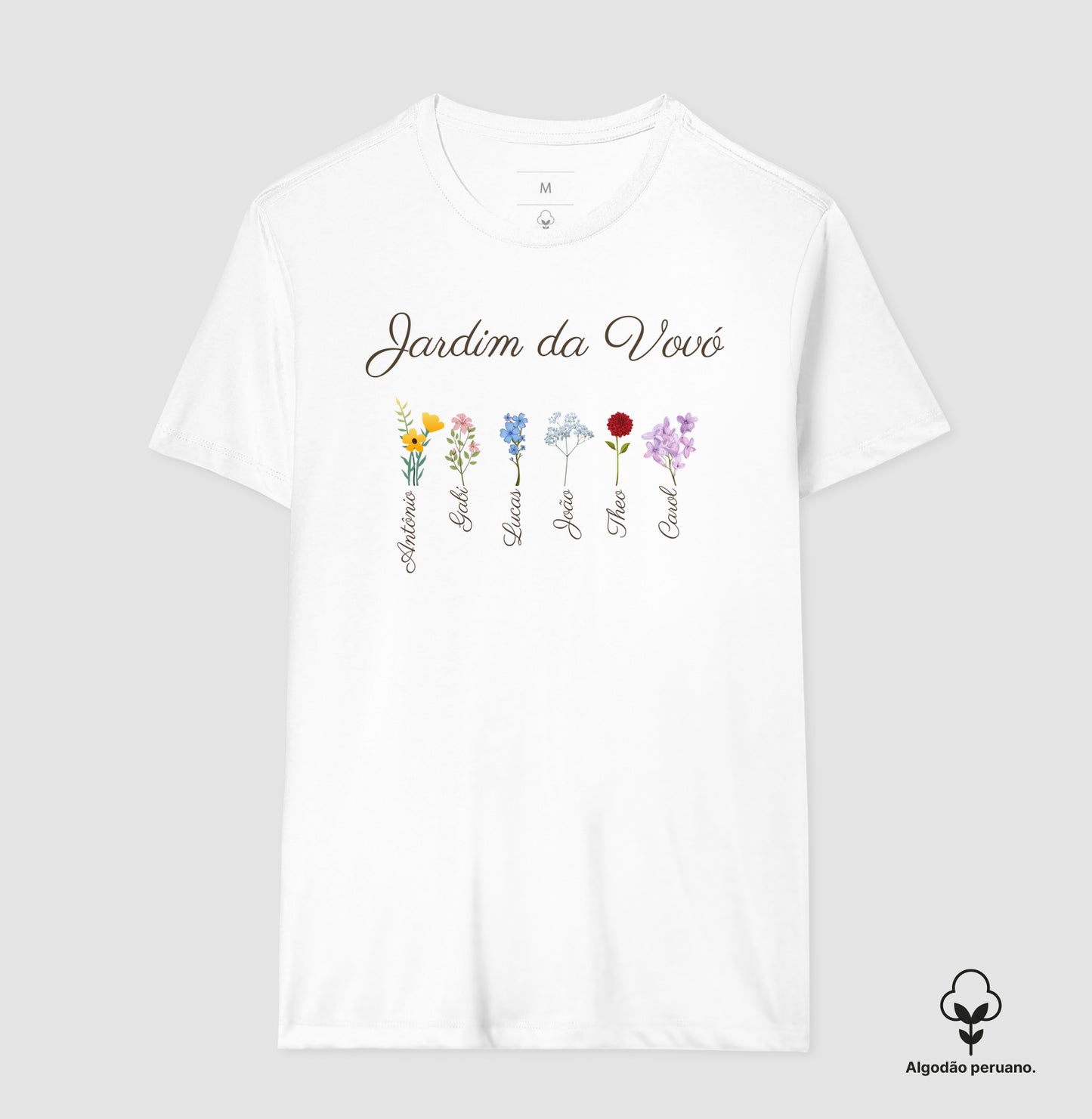 Vovó: o jardim (personalizada) - Camiseta e Baby Look (algodão peruano)