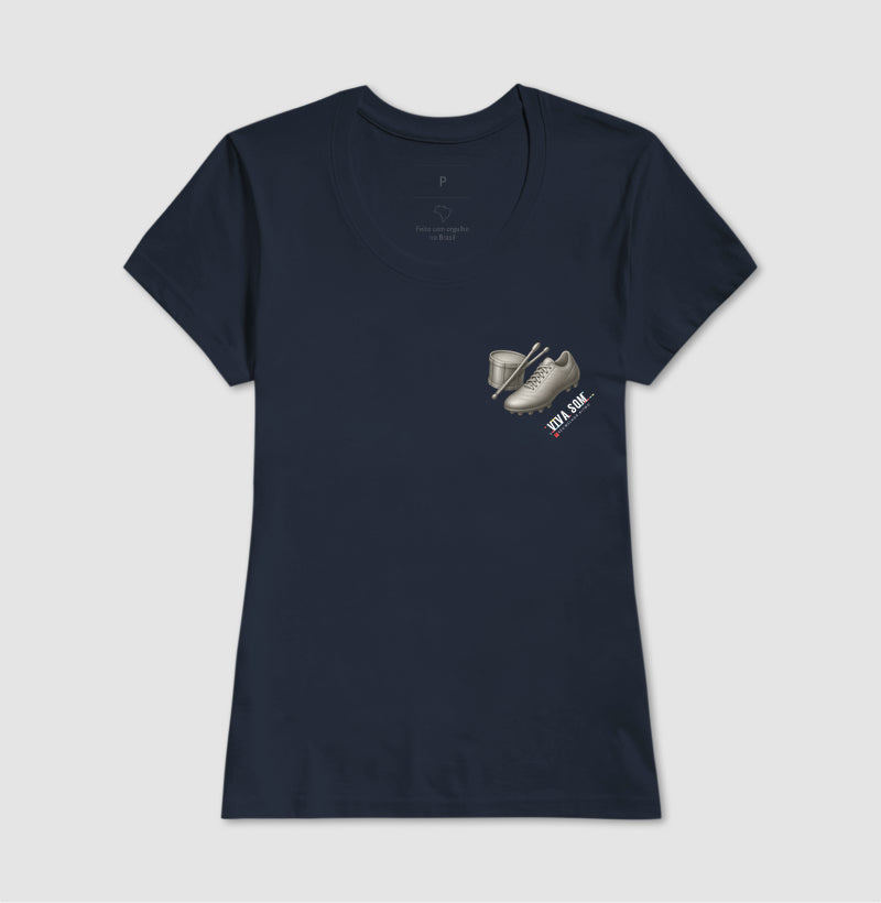 Futebol - Chuteira e tambor minimalista - Camiseta Masculina(clássica) Feminina (baby look)