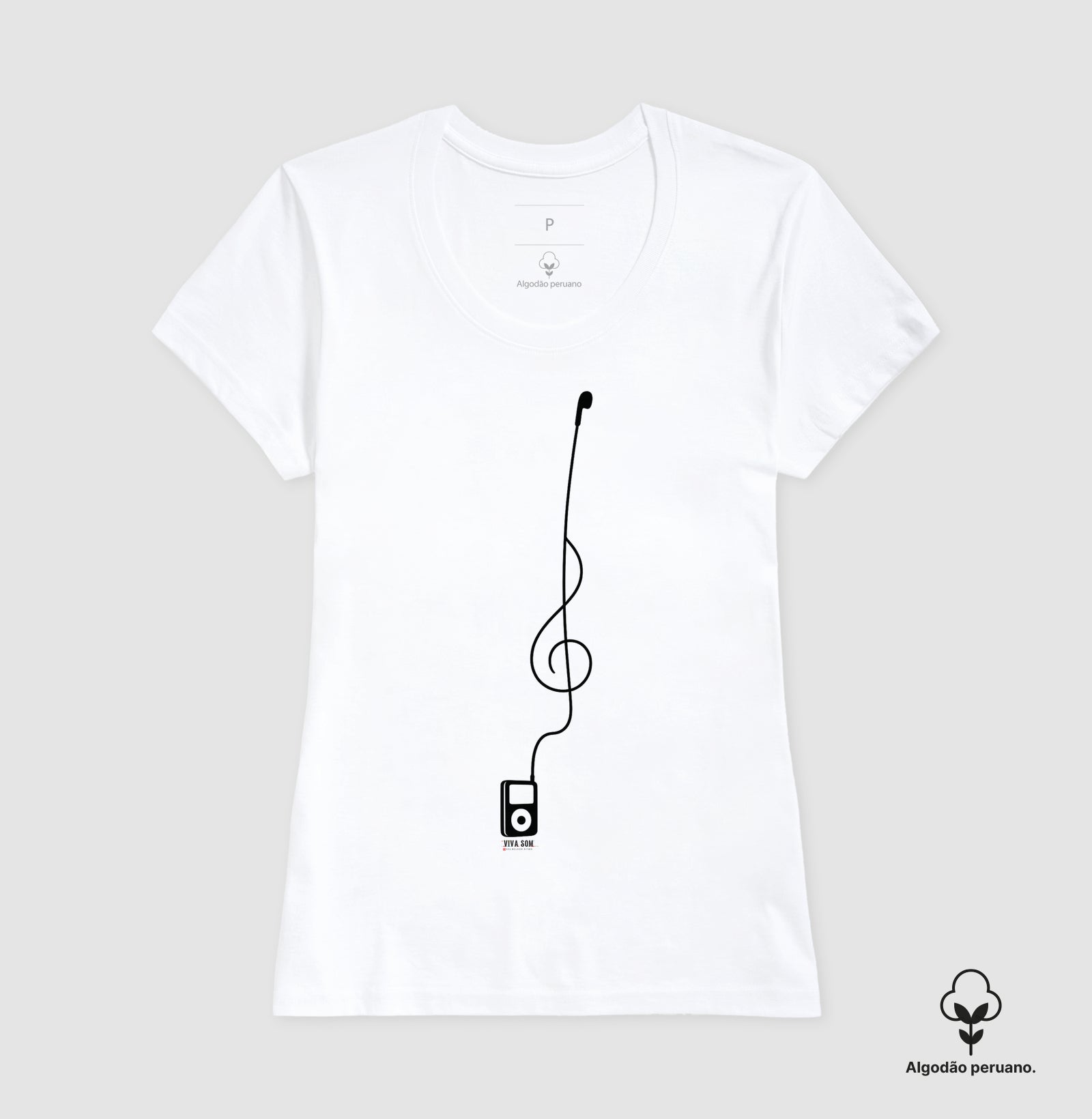 Minimalista Clave de Sol - Camiseta e Baby Look Algodão Peruano Masculina e Feminina 497146