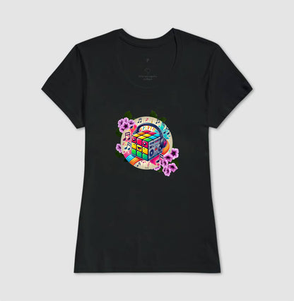 Cubo mágico na música - Camiseta confort feminina
