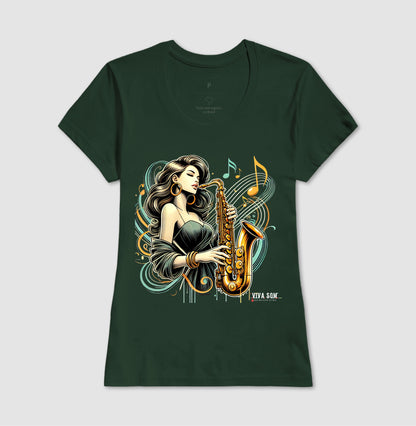 Jazz e Sax - Camiseta Confort Masculina e feminina