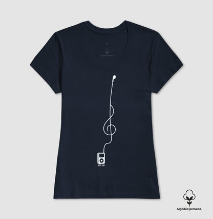 Minimalista Clave de Sol - Camiseta e Baby Look Algodão Peruano Masculina e Feminina