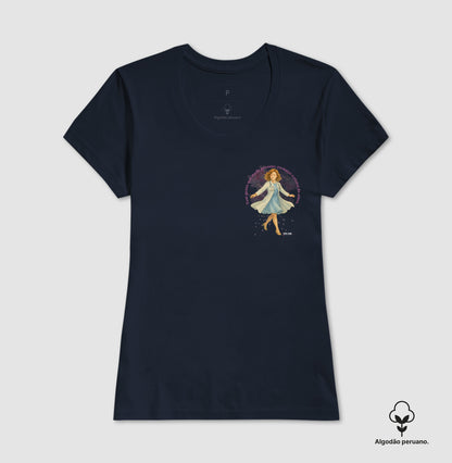Médico mede a alma - Lateral Camiseta e Baby Look Algodão Peruano