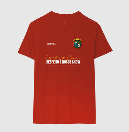 Futebol - Respeito é nosso show -  Camiseta Masculina e feminina (baby look) - Confort