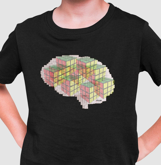 O Cérebro  com cubos mágicos - Camiseta infantil