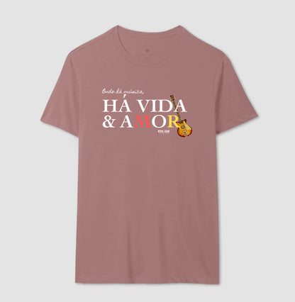 Música vida e amor - Camiseta Confort Feminina e Masculina