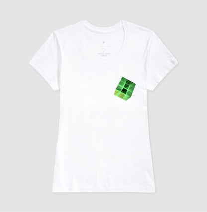O cubo Verde - Camiseta Confort Masculina e Feminina