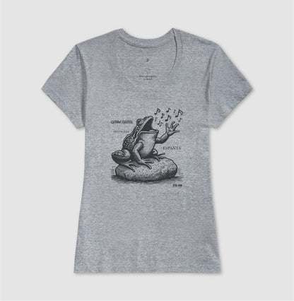 Sapo Cantor “Quem Canta, Seus Males Espanta - Camiseta Confort Feminina / Masculina (100% Algodão) 497146