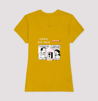 O pai e sua filha criança - Masculina (camiseta) e Feminina (baby look) - Confort