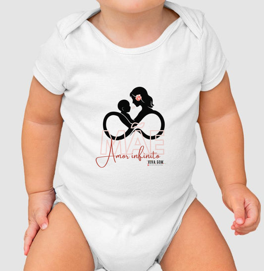 Mãe: Amor Infinito Grande - Body Baby Unissex