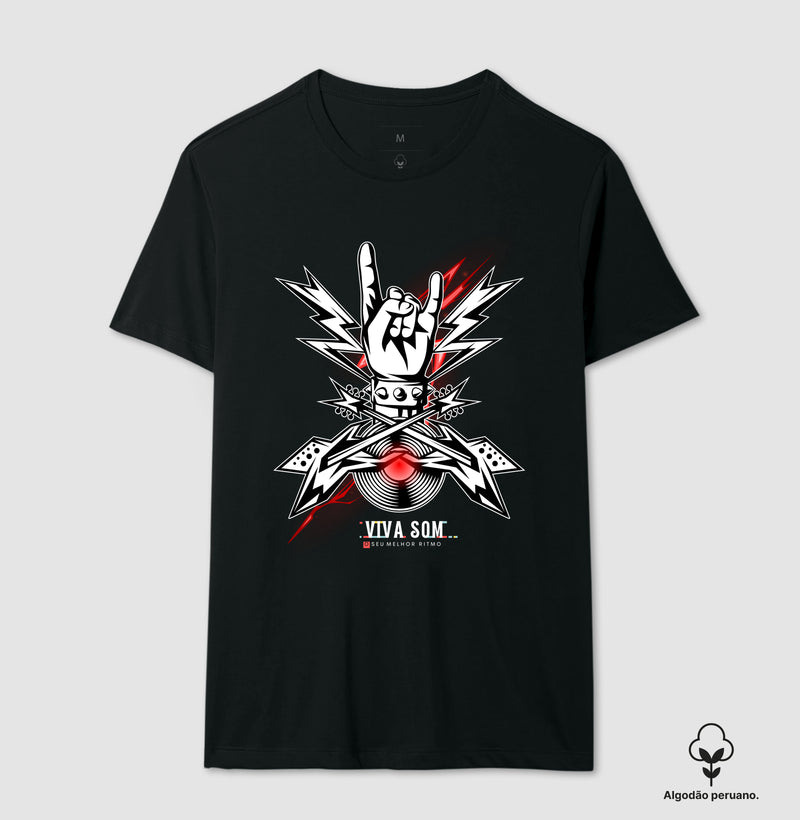 Rock: Disco de Rockn roll - Camiseta Masculina e Feminina - (Algodão Peruano)