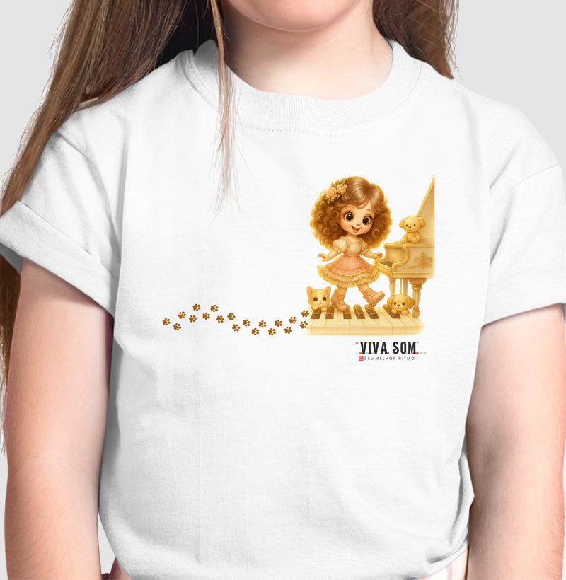 Doçura ao Piano –   Camiseta Infantil 497146