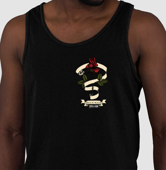 Rock: Fita e Flor - Camiseta Confort Masculina e Feminina