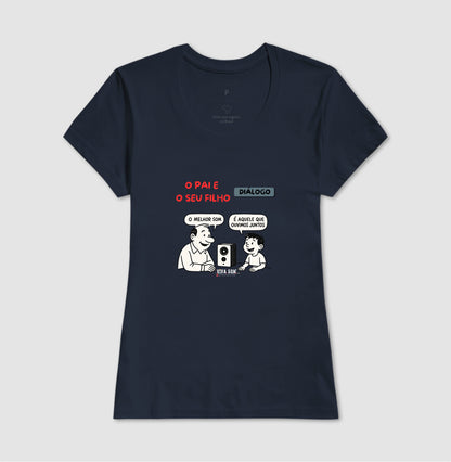 O pai e seu filho criança - Masculina (camiseta) e Feminina (baby look) - Confort