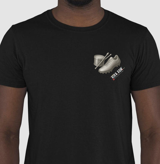Futebol - Chuteira e tambor minimalista - Camiseta Masculina(clássica) Feminina (baby look)
