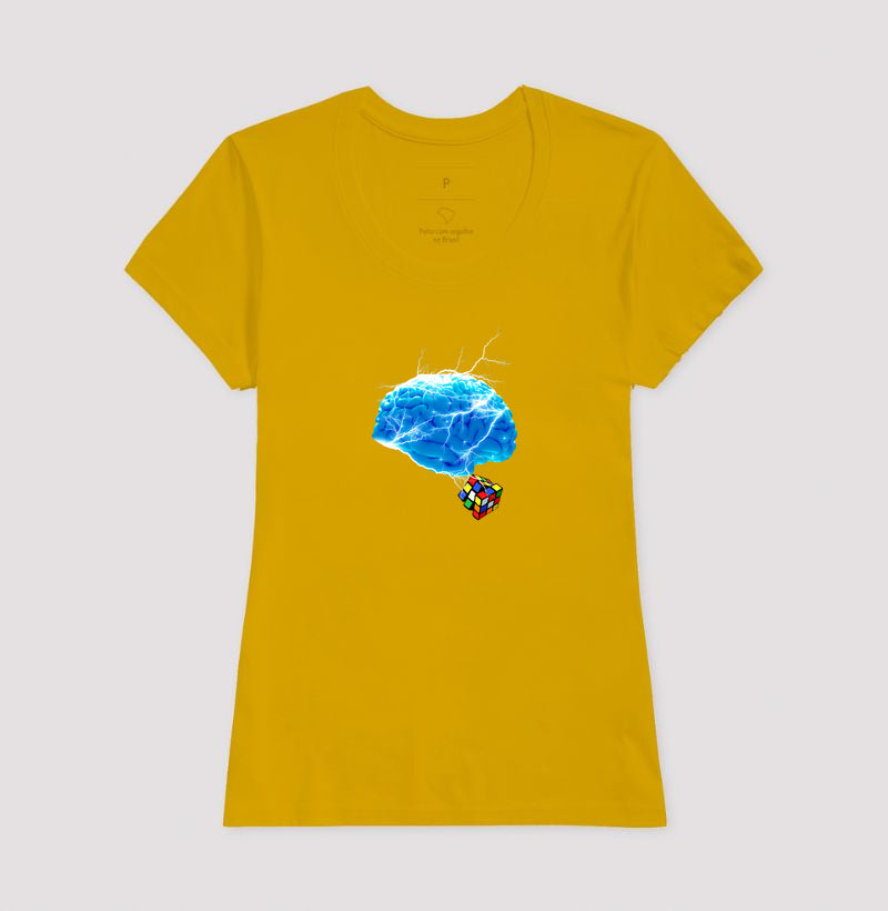O Cérebro e o Cubo Mágico - Camiseta Confort Masculina e Feminina