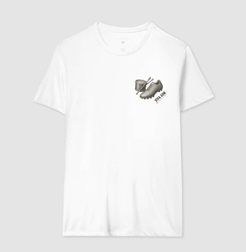 Futebol - Chuteira e tambor minimalista - Camiseta Masculina(clássica) Feminina (baby look)