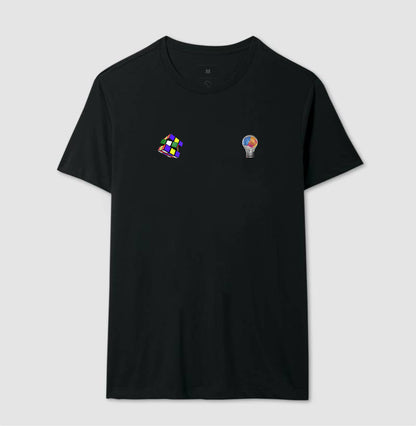 A lâmpada e o Cubo Mágico - Camiseta Confort Masculina e Feminina