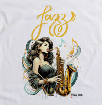 Jazz e Sax - Camiseta Infantil Unissex