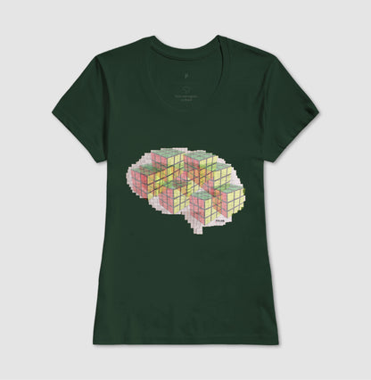 O Cérebro  com cubos mágicos - Camiseta Confort Masculina e Feminina