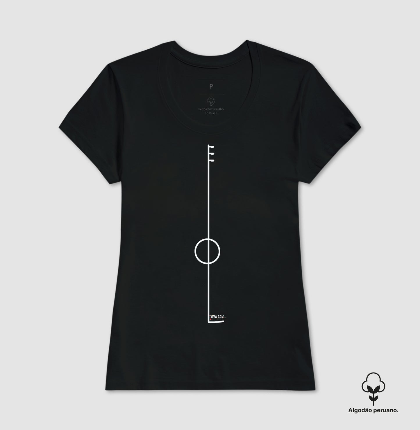 Violão básico - Camiseta e Baby Look (Algodão Peruano) M e F