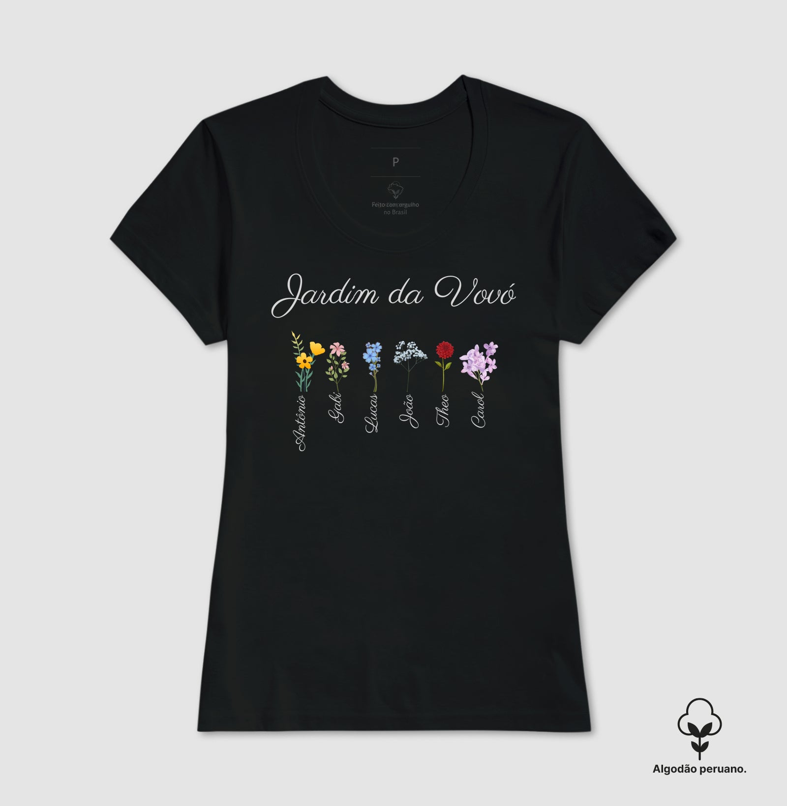 Vovó: o jardim (personalizada) - Camiseta e Baby Look (algodão peruano) 497146