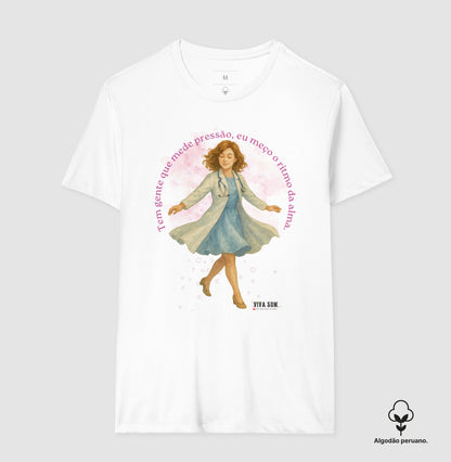Médico mede o ritmo da alma - Camiseta e Baby Look (algodão peruano) 497146
