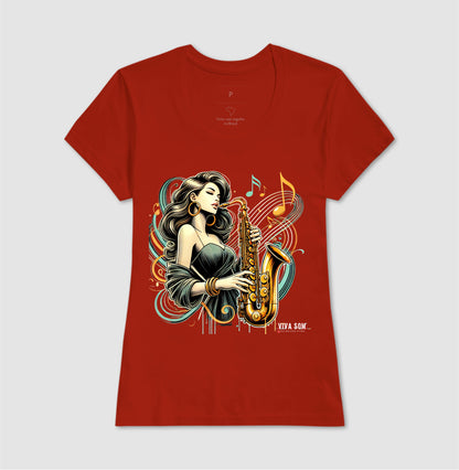 Jazz e Sax - Camiseta Confort Masculina e feminina
