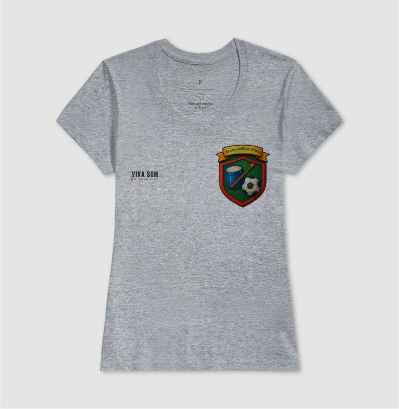 Futebol - Tambor e bola no peito - Camiseta Masculina(clássica) Feminina (baby look)
