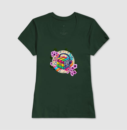 Cubo mágico na música - Camiseta confort feminina