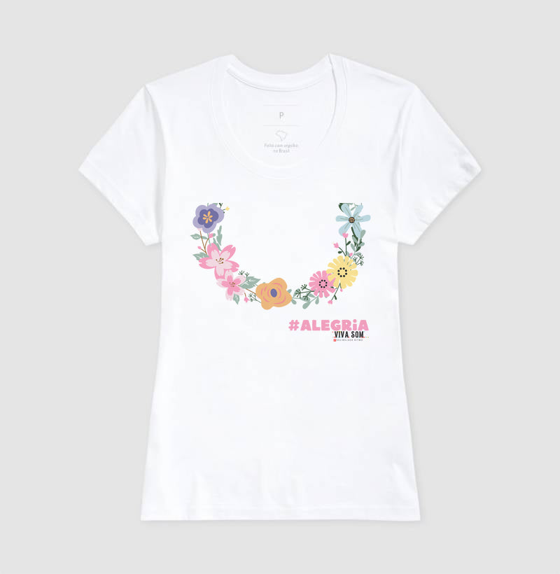 Colar de Flores -  Camiseta Confort Feminina e Masculinta