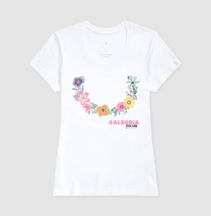 Colar de Flores -  Camiseta Confort Feminina e Masculinta