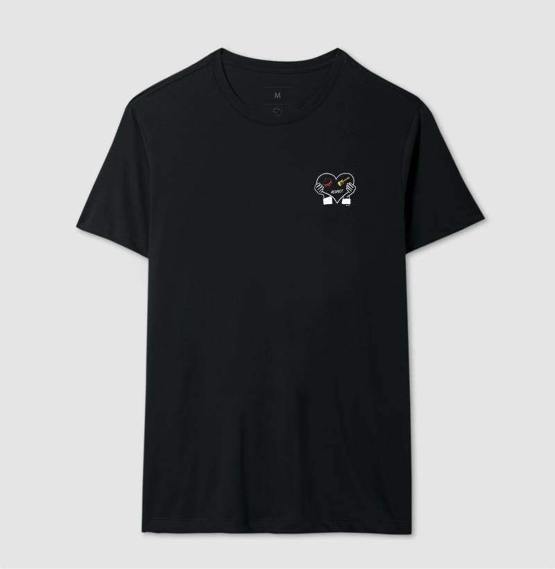 Meu coração tem respeito - Camiseta maculina e feminina confort