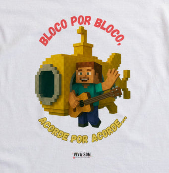 Bloco por Bloco No Pixel - Camiseta infantil