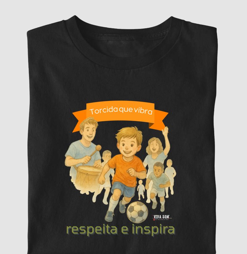 Futebol - Torcida que vibra (central grande) - Camiseta Masculina(clássica) e Feminina (baby look)