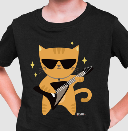 Gato do Rock - Camiseta Infantil